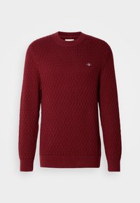 TEXTURED C NECK - Trui - plumped red