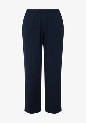 Pantaloni blu navy realizzati in tessuto morbido, con vita elasticizzata e tasche laterali, dal design a gamba dritta.