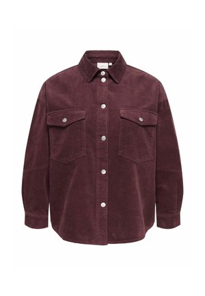 ONLY Carmakoma, CORDUROY SHIRT CARTIGGY CORDUROY SHIRT - Chemisier - fudge