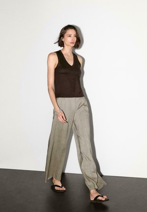 CHECK - Stoffhose - beige