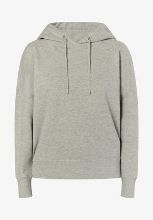 Šviesiai pilka gobtuvinė palaidinė, pagaminta iš švelnios medžiagos. Turi raištelių gobtuvą, raukšlėtus rankogalius ir laisvą siluetą.