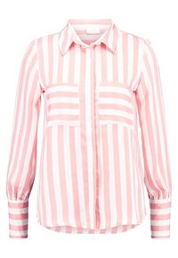 Blusa a righe rosa e bianca con maniche lunghe, due tasche sul petto e polsini abbottonati. Realizzata in un tessuto morbido con una vestibilità rilassata.