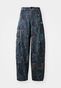 PANTS - Cargo trousers - black/white