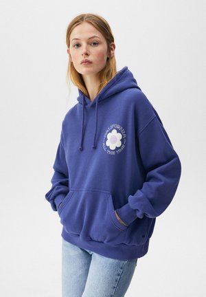 FLOWER PRINT - Felpa con cappuccio - royal blue