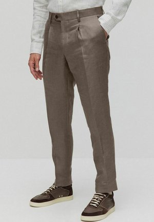 Bläck NINO LINEN DRESSED  - Chinos - taupe melange