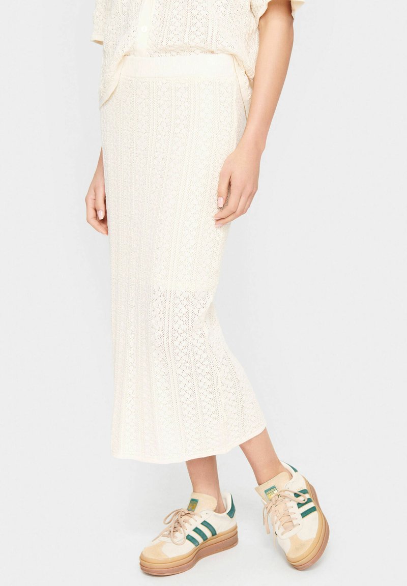Jupe crayon décontractée taille haute pour femme, beige, 36
