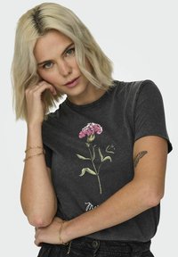 ONLY ONLLUCY LIFE REG S/S JRS NOOS - T-shirt print - black 44