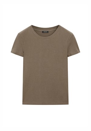 Basic T-shirt - mottled brown