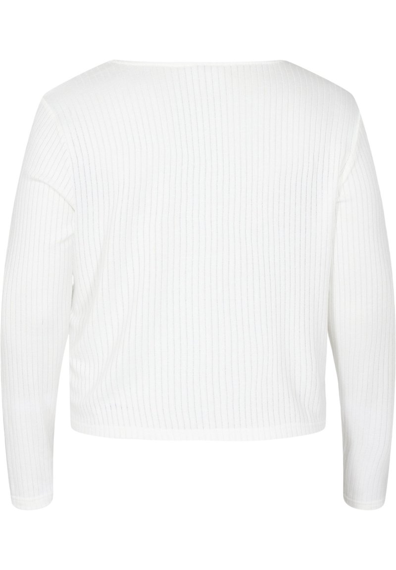 Damen Strickjacken | Zizzi WITH TIE-STRING Strickjacke white/weiß - VF18002 Damen Strickjacken | Zizzi WITH TIE-STRING Strickjacke white/weiß - VF18002