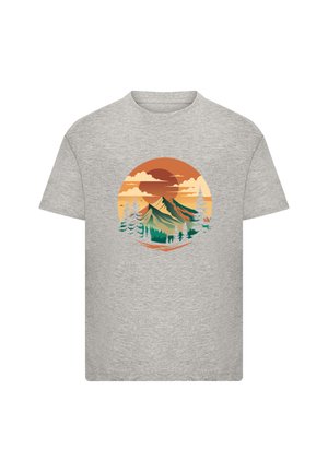 SONNENUNTERGANG BERGLANDSCHAFT - Print T-shirt - heather grey