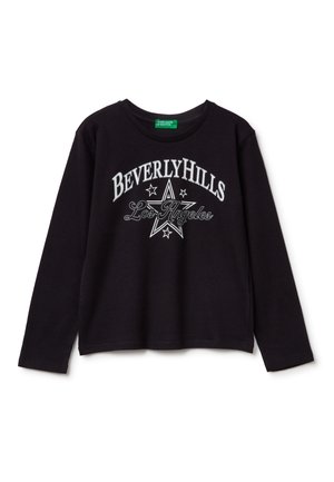 WITH GLITTERY PRINT - Langarmshirt - black