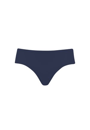 Helleblaue Bikini-Unterteil, aus glattem Stoff gefertigt. Verfügt über einen moderaten Schnitt mit einem breiten Bund und minimalen Seitenelementen für zusätzlichen Komfort.