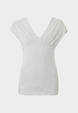 Gina Tricot, V NECK - Camiseta estampada - white