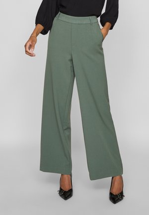 VILA VIVARONE WIDE PANT - Pantalon classique - duck green