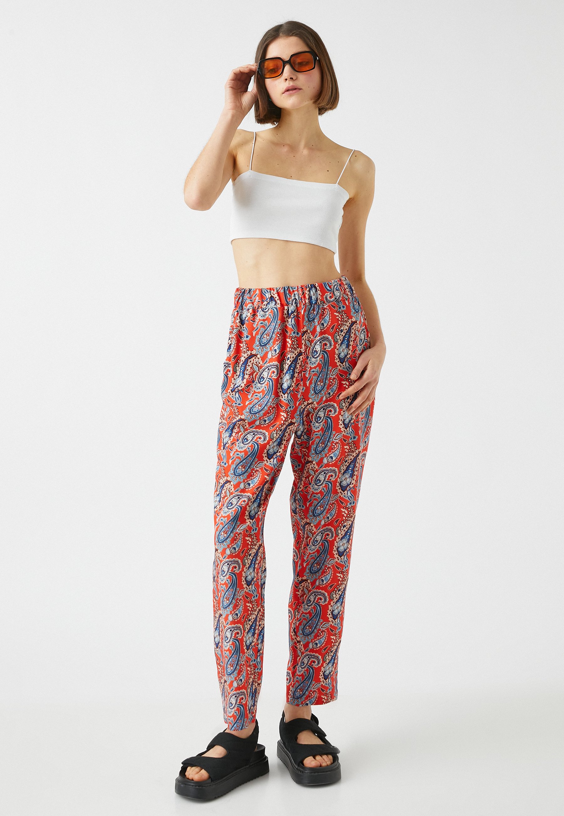 patterned tracksuit bottoms