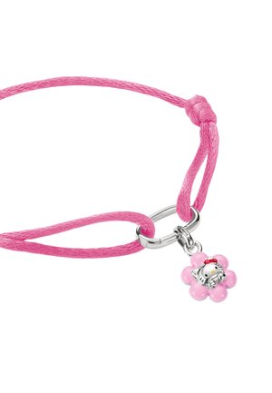 THOMAS SABO, HELLO KITTY TEXTILARMBAND ROSA MIT CHARM - Armband - silver-coloured