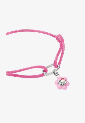 THOMAS SABO, HELLO KITTY TEXTILARMBAND ROSA MIT CHARM - Armband - silver-coloured