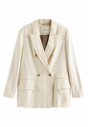 STRIPED  DOUBLE BREASTED  REGULAR FIT - Īss mētelis - white