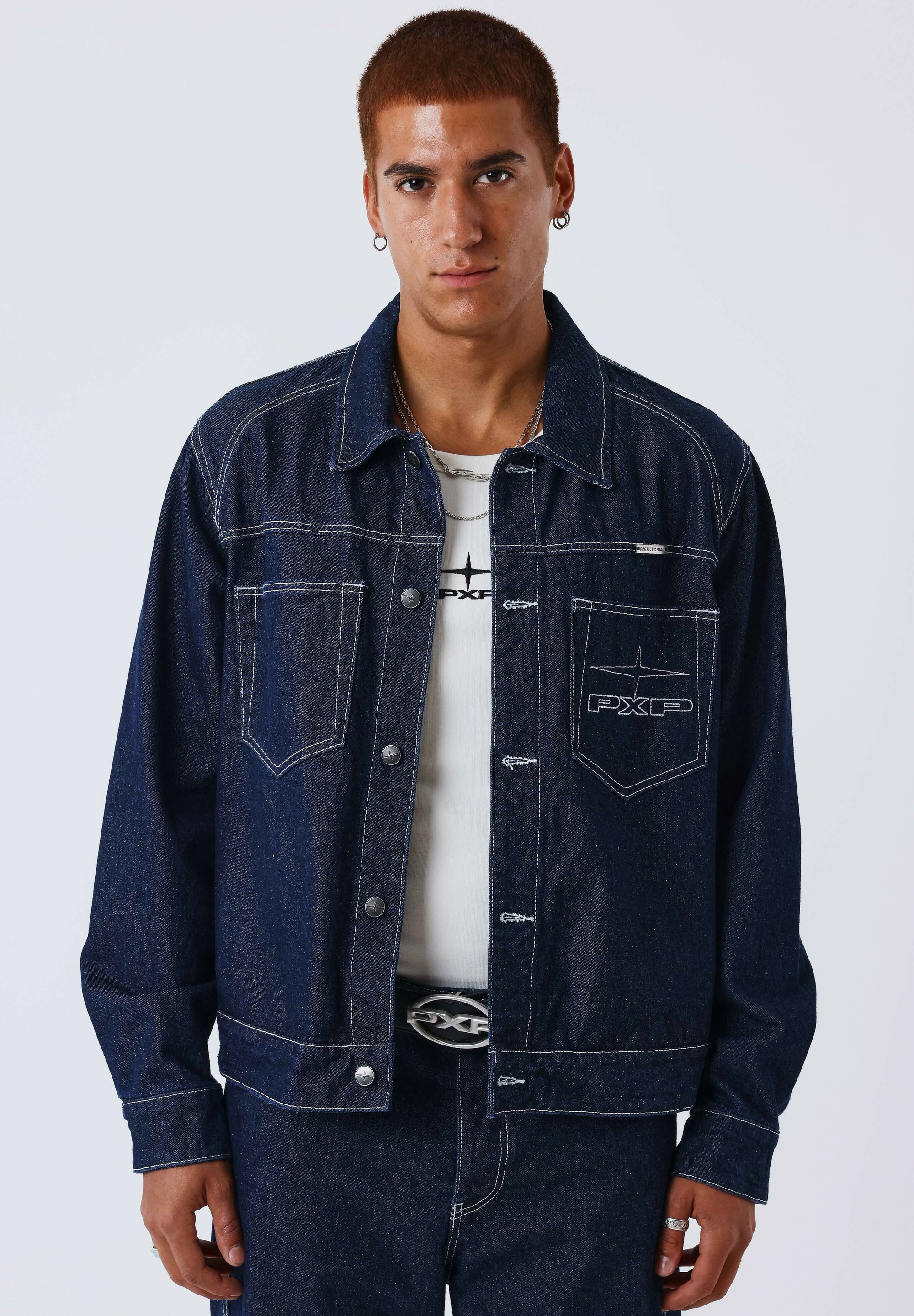 Project X Paris KNOCKOUT - Denim jacket - bleu saphir - bleu