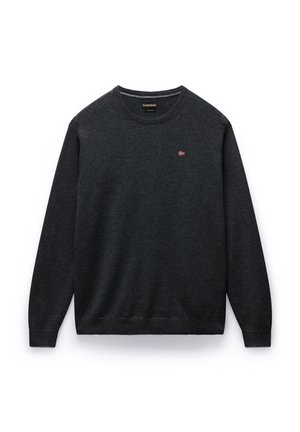 Mørkegrå crewneck sweatshirt lavet af blødt stof, med et lille broderet logo i rød og hvid på venstre bryst. Klassisk pasform.