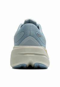 Heledad sinine spordijalanõud, millel on tekstureeritud võrgukeel ja pehmendatud tald. Omab kontrastset kreemjat vahepinda ja mustriga kummitalda.