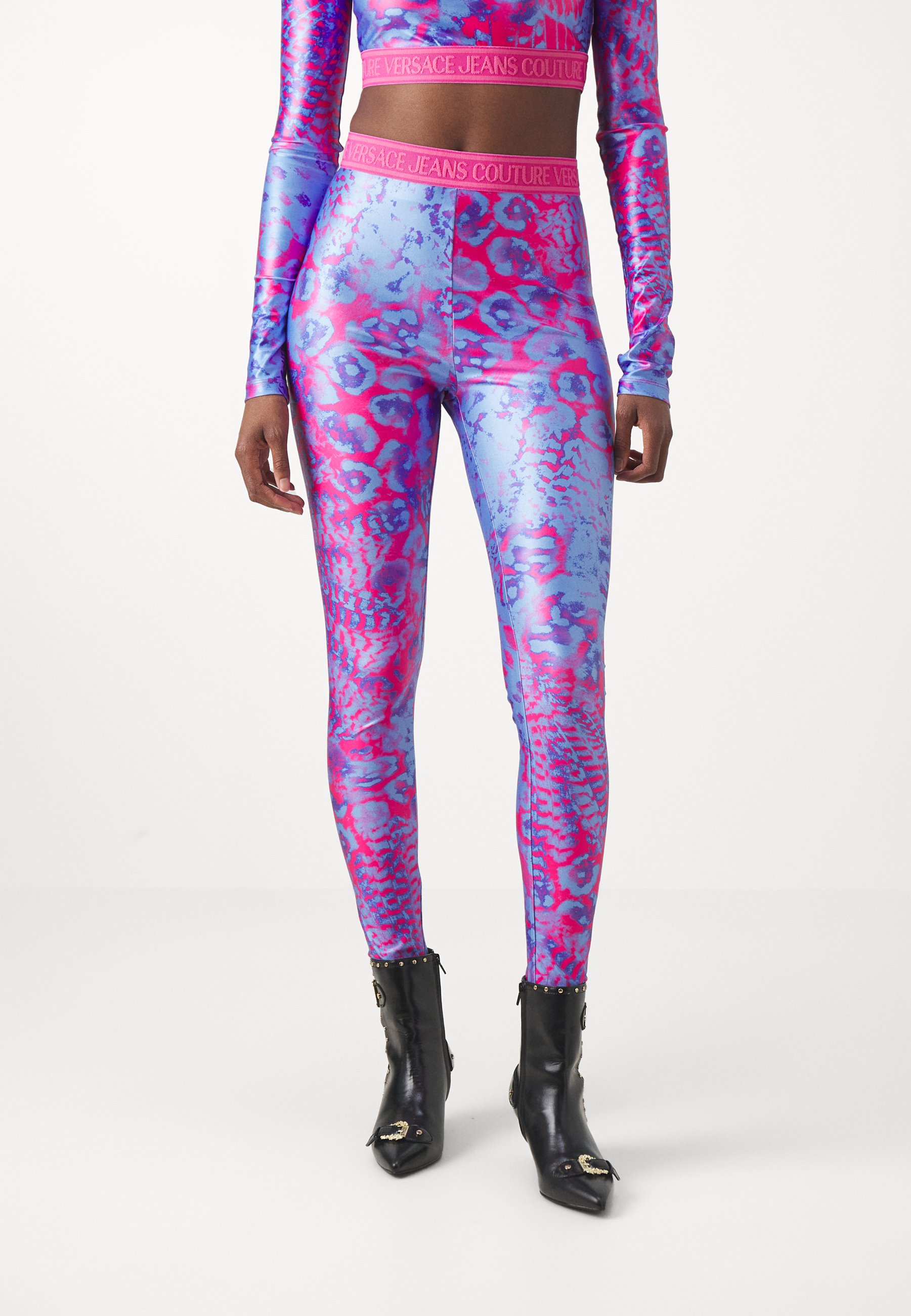 スパッツ・レギンス Versace Jeans Couture Tape Leggings Kup online Versace Jeans Couture Legginsy z elastycznym