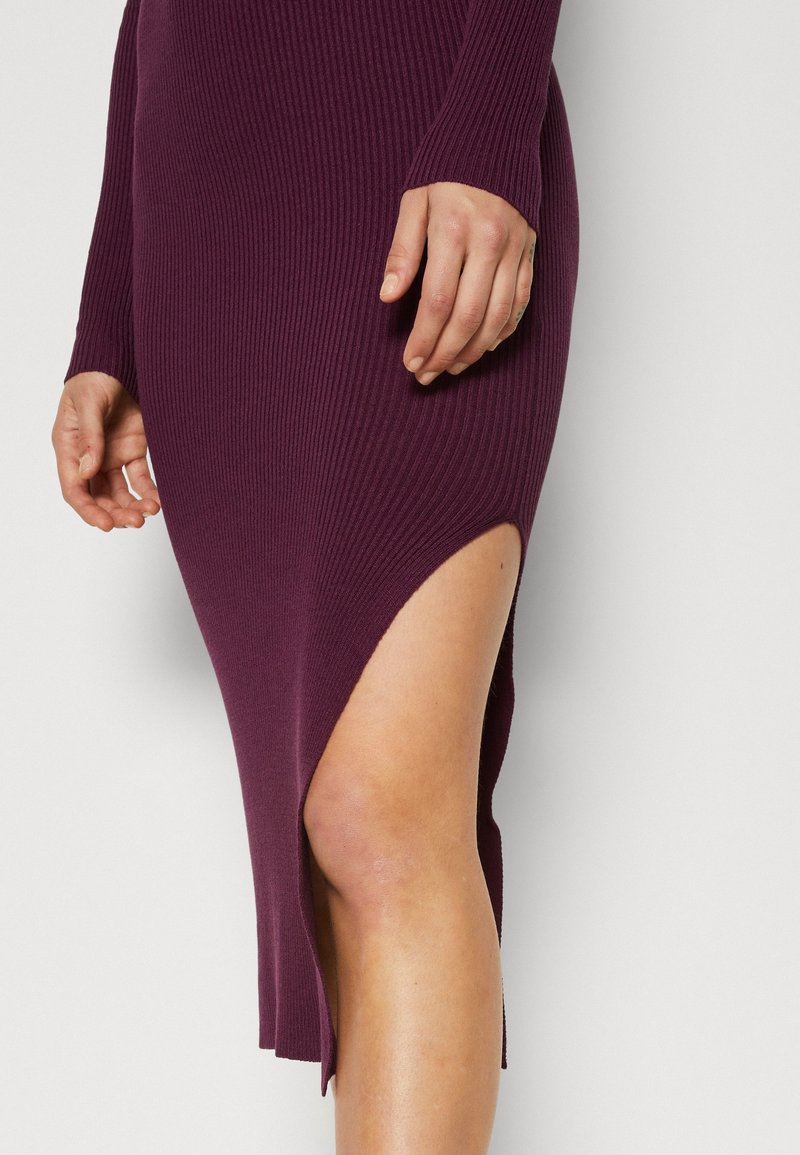 strapless open back dress Draped Royal Purple Gown– Teuta Matoshi main image 1