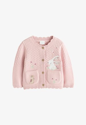 Next, Kardigan - pink embroidered bunny