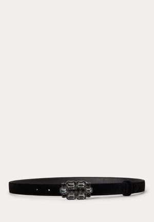 Lauren Ralph Lauren, JEWEL-EMBELLISHED VELVET BELT - Ceinture - black
