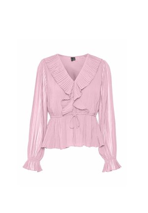 Vero Moda VMDORA L/S FRILL PLEAT TOP WVN EXP - Blouse - pink-a-boo