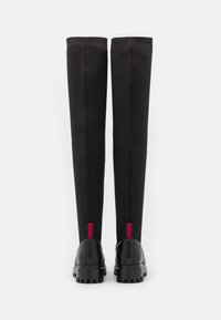 Tommy Jeans Kozačky nad kolena - black