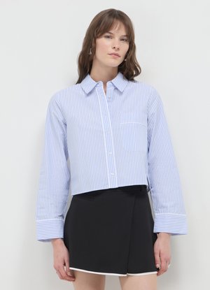Calliope RIGHE CON TASCHINO - Hemdbluse - var celeste