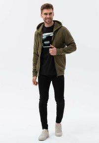 Ombre Felpa con zip - olive