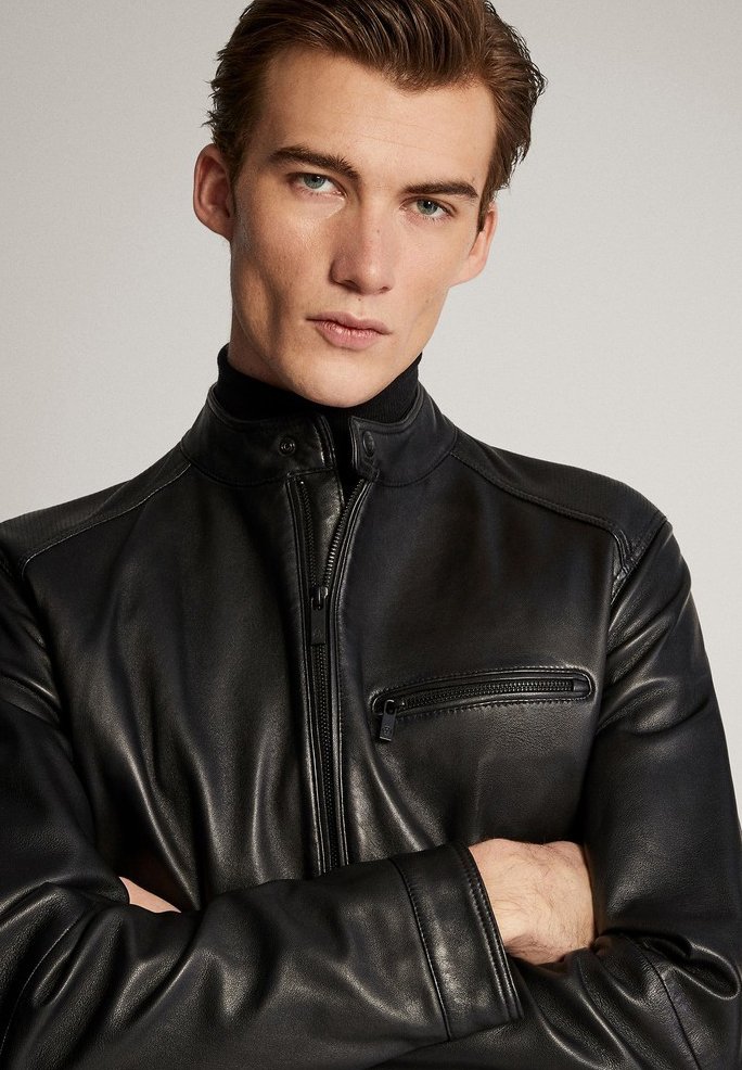 blouson cuir massimo dutti