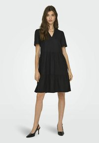 ONLY GLOCKENFÖRMIGES NORMAL GESCHNITTEN V-AUSSCHNITT - Vestido informal - black