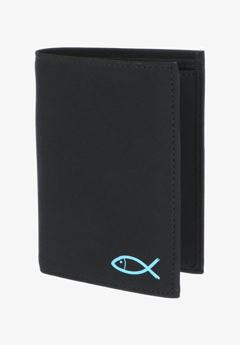 oxmox NEW CRYPTAN RFID PROTECT KOMBIBÖRSE UNISEX - Portefeuille - freedom fish print cyan black