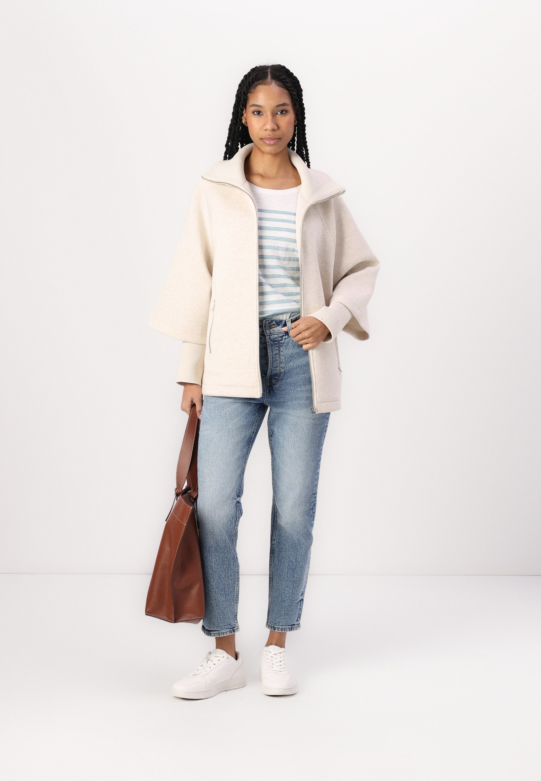 TOM TAILOR CAPE JACKET - Übergangsjacke - sand stone beige melange