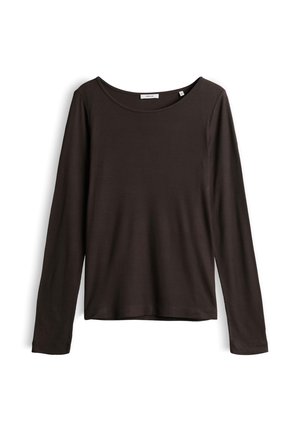 OPUS, SLIM FIT RIBBED TEXTURE - Longsleeve - affogato