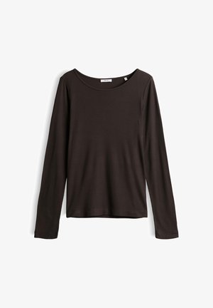 OPUS, SLIM FIT RIBBED TEXTURE - Longsleeve - affogato