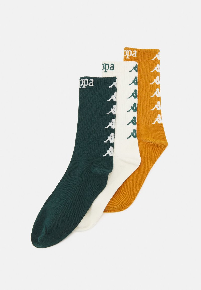 Kappa UNISEX 3 PACK - Sportssokker - green/dark yellow/camel/white milk