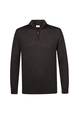 PROFUOMO THE MERINO HALF ZIP - Jumper - dark brown