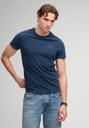 Superdry & Co, SUPERDRY ESSENTIAL SD&CO LOGO EMBROIDERED T-SHIRT.. - Basic T-shirt - deep sea blue marl orange
