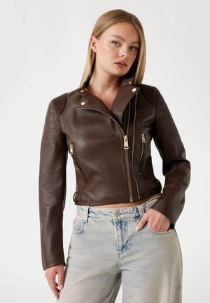 Faux leather jacket - braun