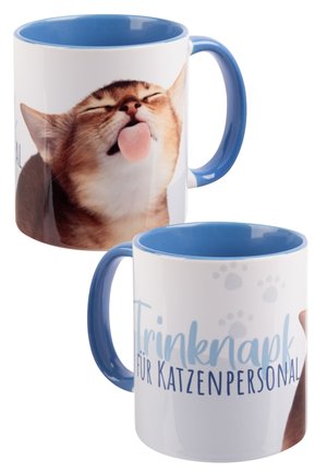 United Labels KATZEN-TRINKNAPF FÜR KATZENPERSONAL-KATZE AUS - Trinkflasche - weiß blau