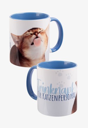 United Labels KATZEN-TRINKNAPF FÜR KATZENPERSONAL-KATZE AUS - Trinkflasche - weiß blau