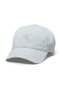 Căciulă albastră deschisă dintr-un amestec de bumbac, cu un visor curbat și logo-ul brodat "CK" în față. Design cu șase panouri, dotată cu orificii de ventilație.