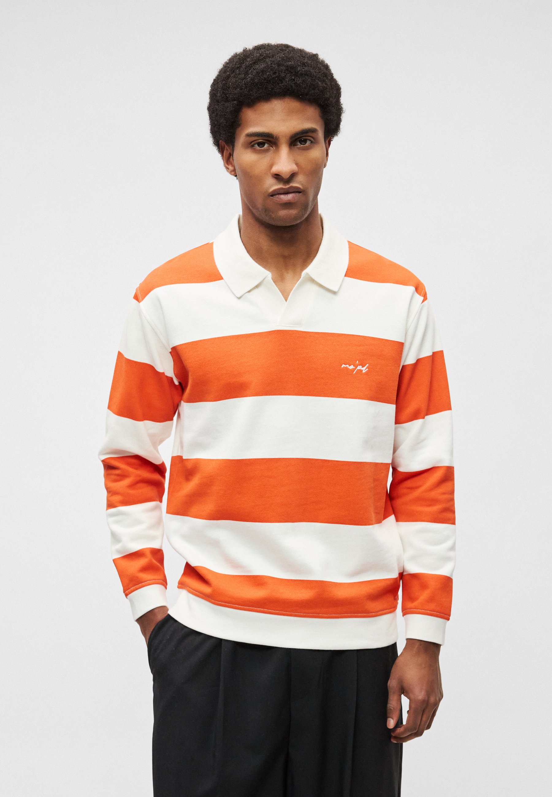 Marc O'Polo DENIM POLO BLOCK STRIPE RELAXED - Sweater - medium