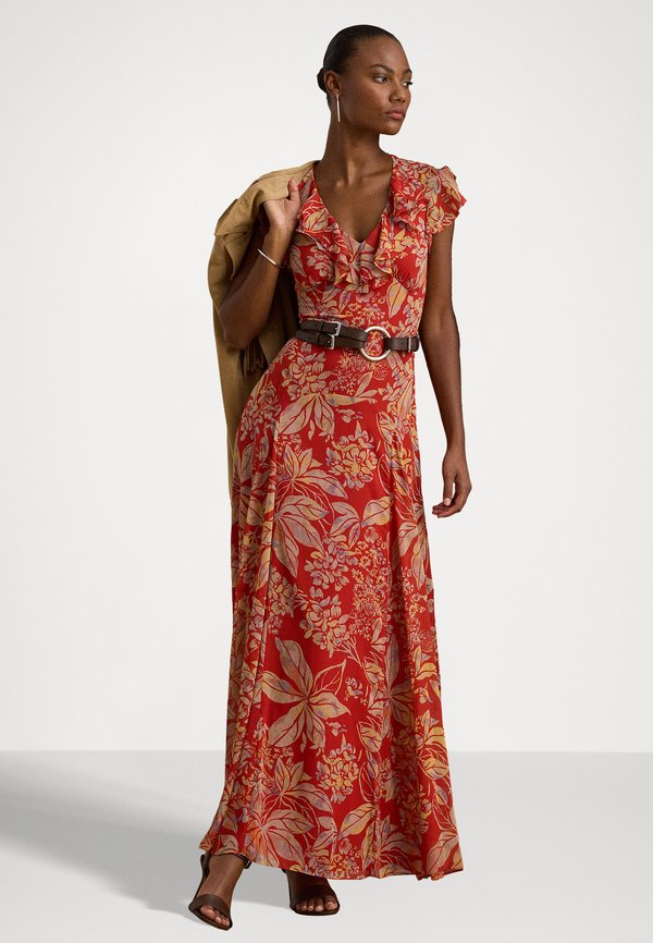 FLORAL BELTED CRINKLE GEORGETTE GOWN - Cocktail dress / Party dress3