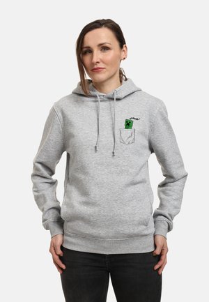 MINECRAFT POCKET CREEPER - Felpa con cappuccio - heather grey