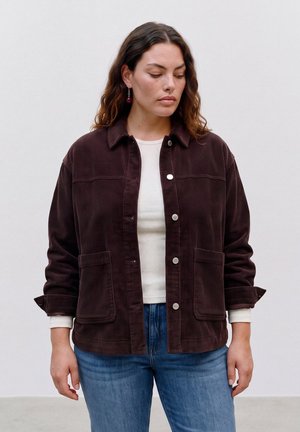 Vero Moda Curve, VMCJAMIE LS CORDUROY SHACKET MIX CUR - Леко яке - chocolate torte
